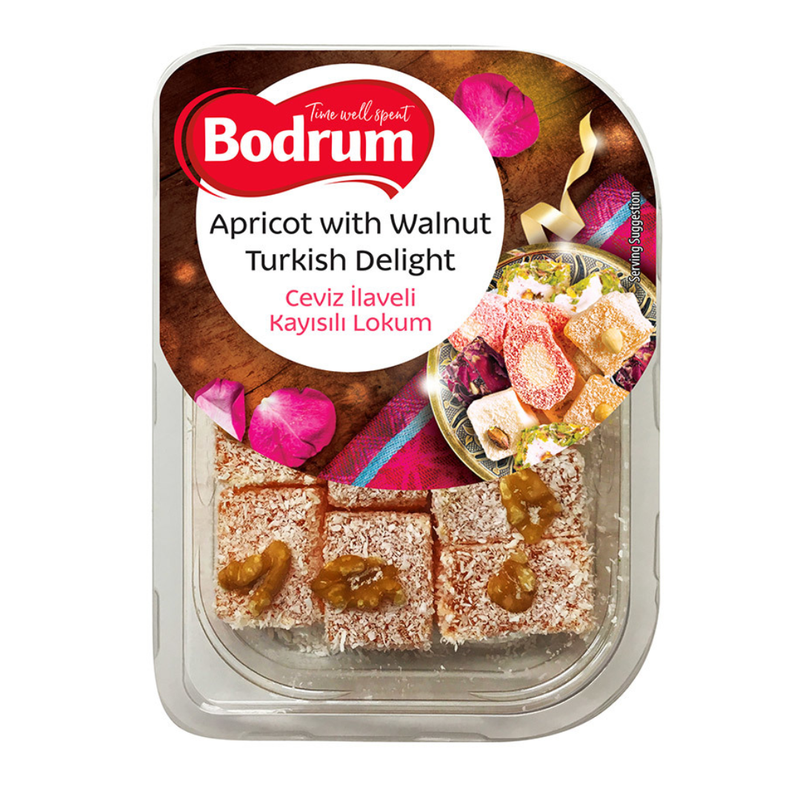 Bodrum Apricot & Walnut Turkish Delight 200gr -London Grocery