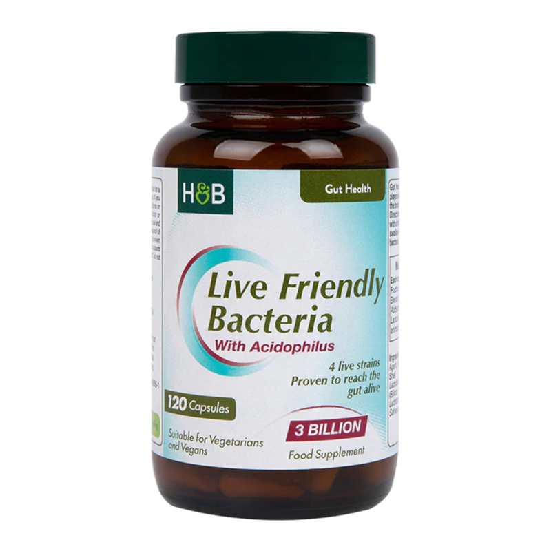 Holland & Barrett Live Friendly Bacteria with Acidophilus 120 Capsules | London Grocery