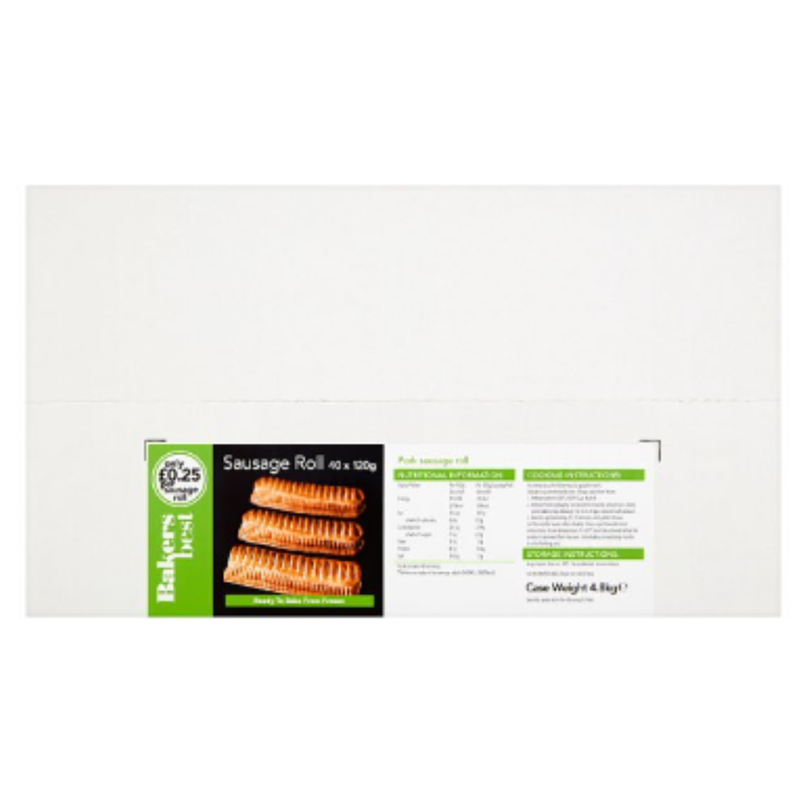 Bakers Best Sausage Roll 40 x 120g  | London Grocery