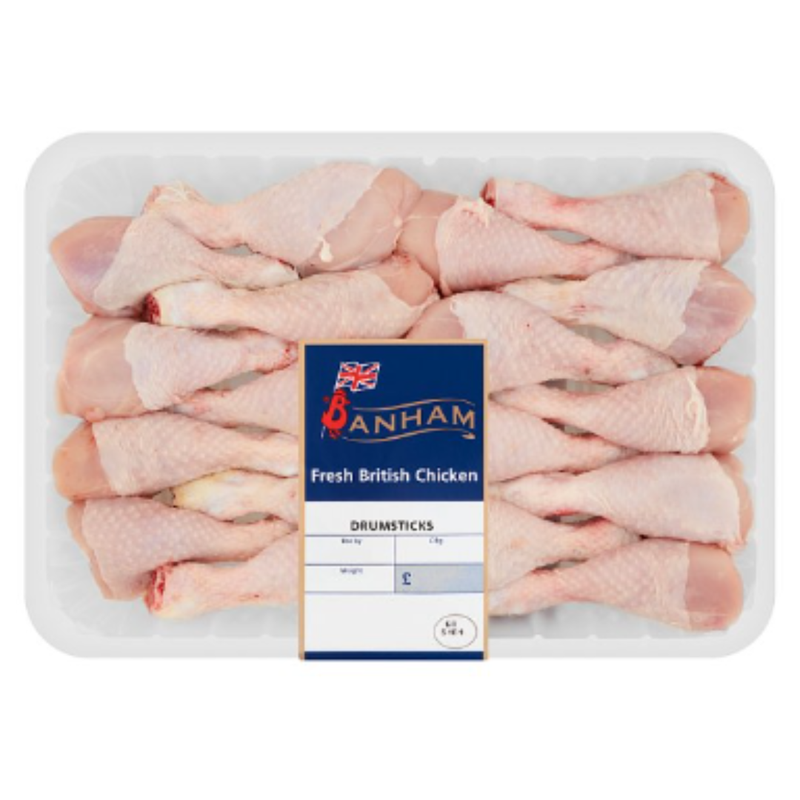 Banham Fresh British Chicken Drumsticks 2kg x 4 Packs | London Grocery