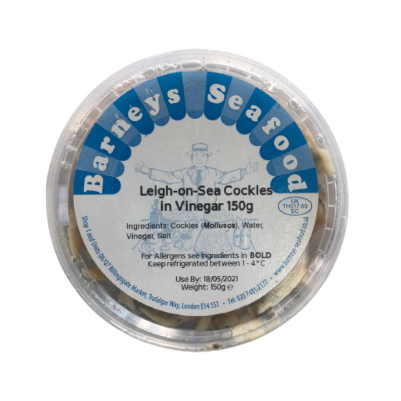 Barneys Seafood Leigh on Sea Cockles in Vinegar 150gr-London Grocery