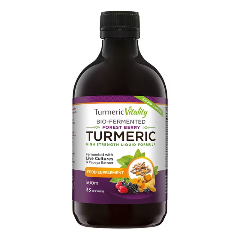 Turmeric Vitality Bio-Fermented Turmeric Liquid Forest Berry Flavour 500ml | London Grocery