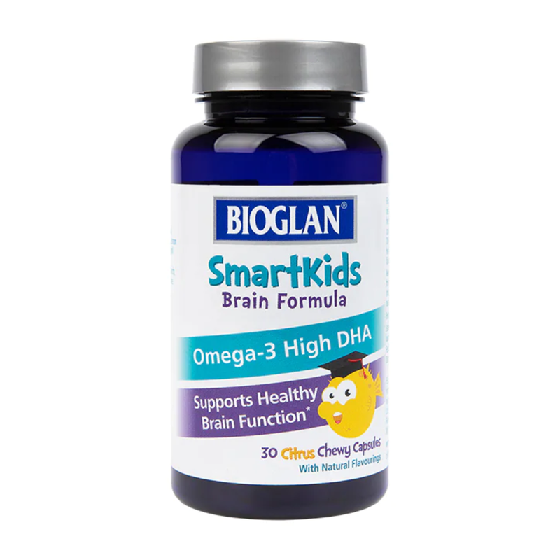 Bioglan SmartKids Brain Formula Omega-3 30 Chewable Capsules | London Grocery
