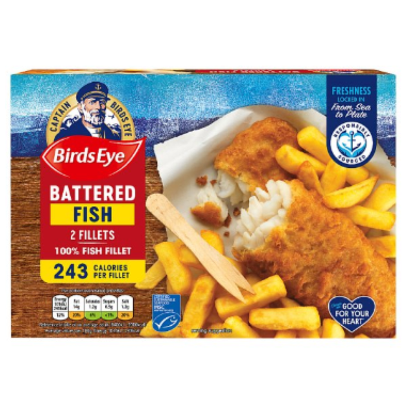 Birds Eye 2 Battered Fish Fillets 200g x 8 Packs | London Grocery