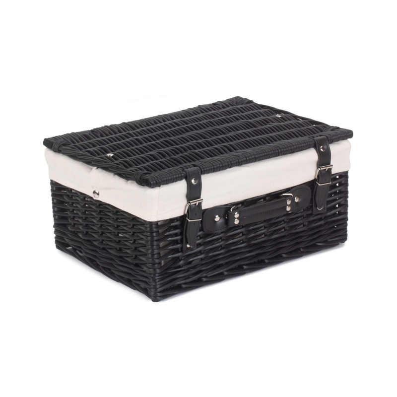 16" Black Hamper With White Lining | London Grocery