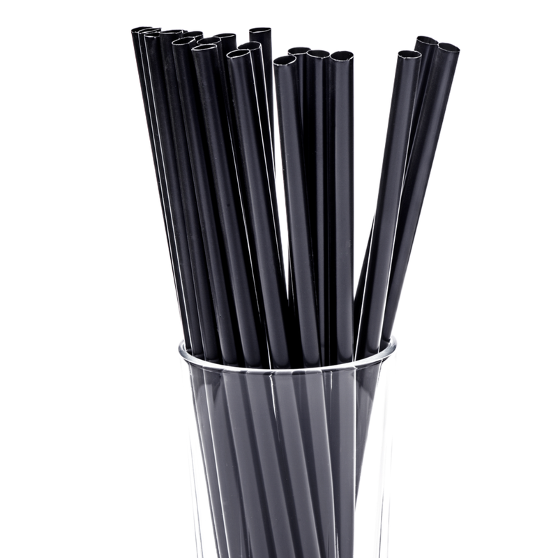 Black Straight Paper Straw 250 Pack -London Grocery