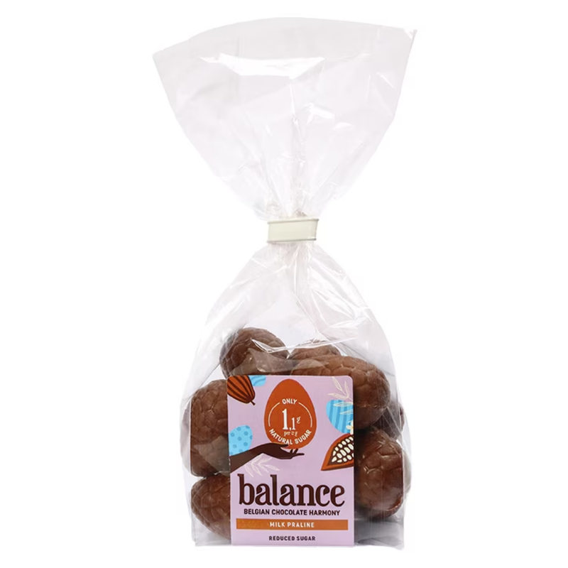 Balance Milk Praline Reduced Sugar Easter Eggs 150g | London Grocery