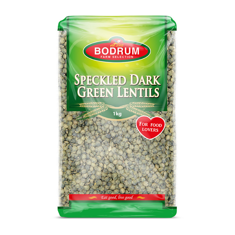 Bodrum Speckled Dark Green Lentils 1kg-London Grocery
