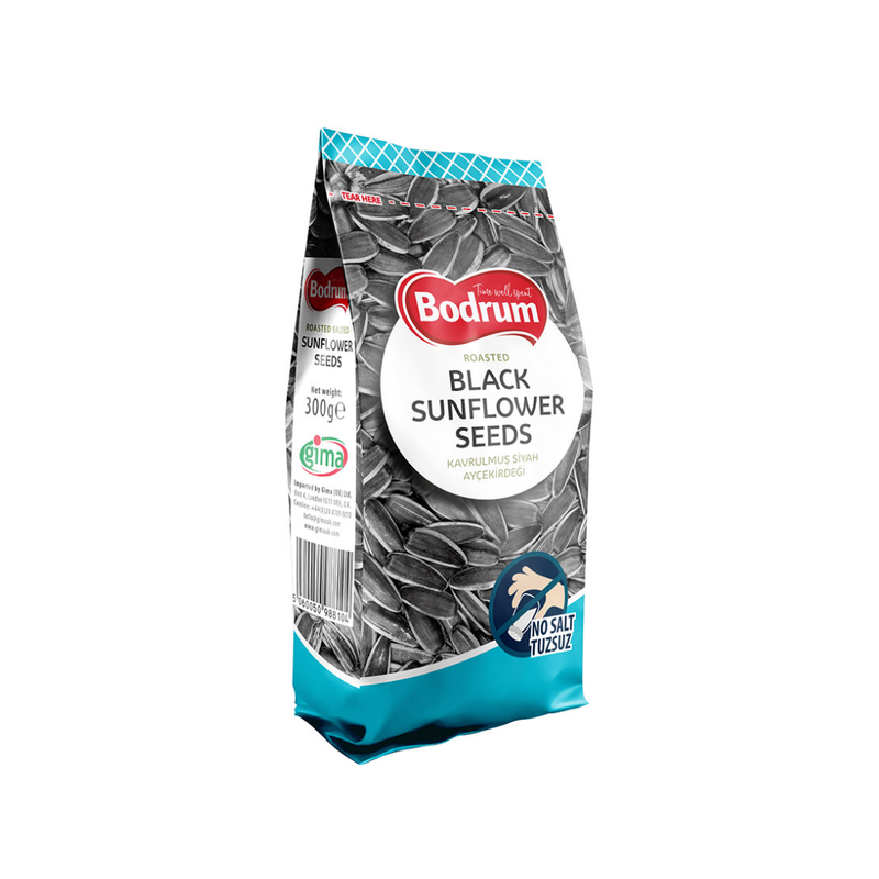 Bodrum Roasted Unsalted Black Sunflower Seeds 300gr-London Grocery