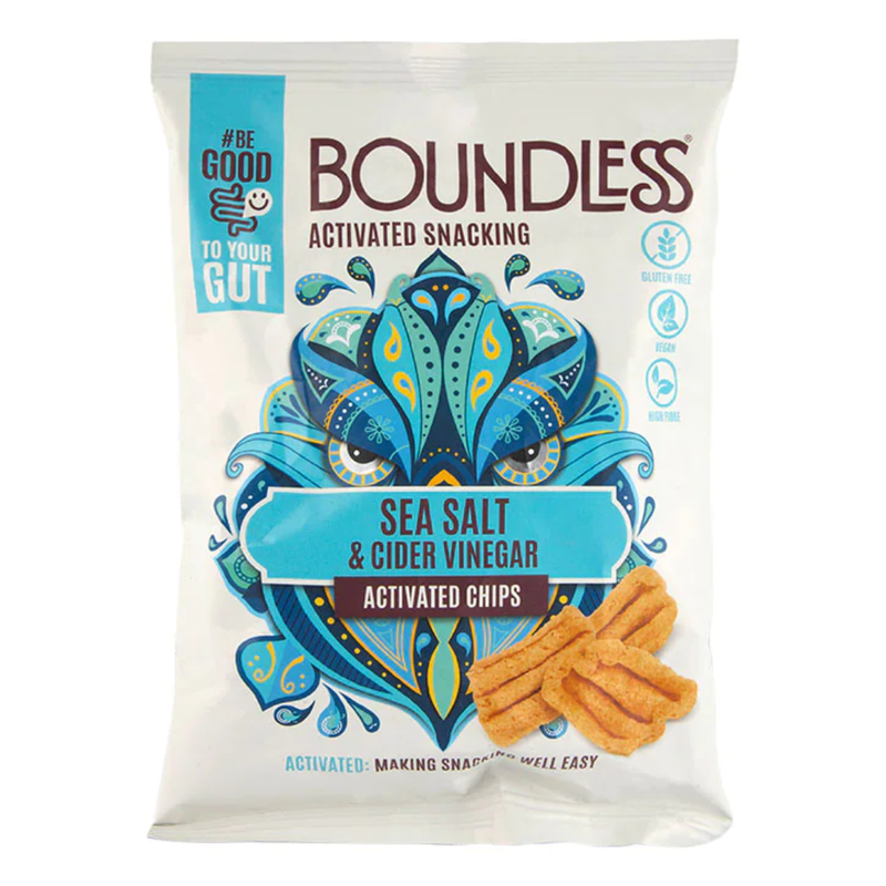 Boundless Sea Salt & Cider Vinegar Activated Chips 23g | London Grocery