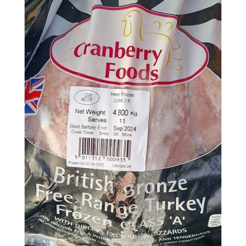British Bronze Free Range Turkey | Freshly Frozen | 4.5-5kg | Class A - London Grocery