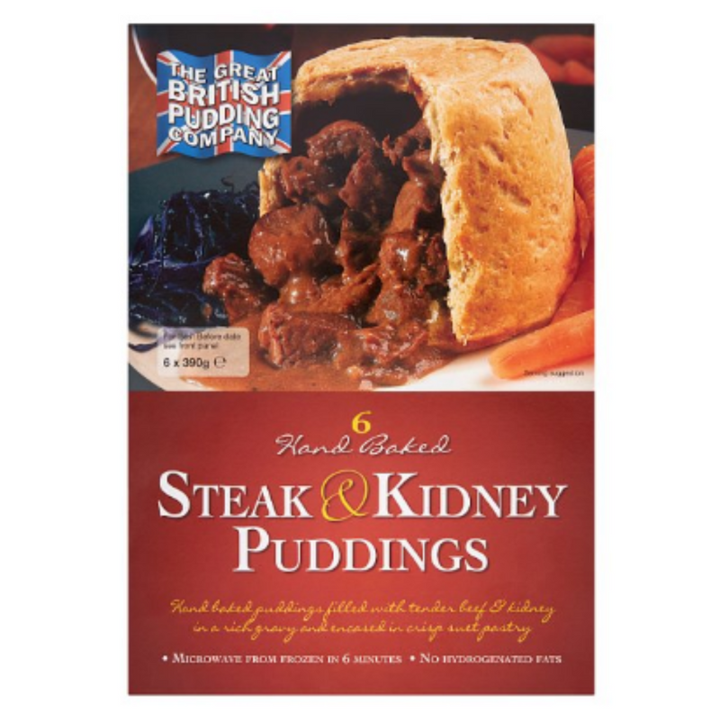 The Great British Pudding Company Hand Baked Steak & Kidney Puddings 2.3kg x 4 Packs | London Grocery