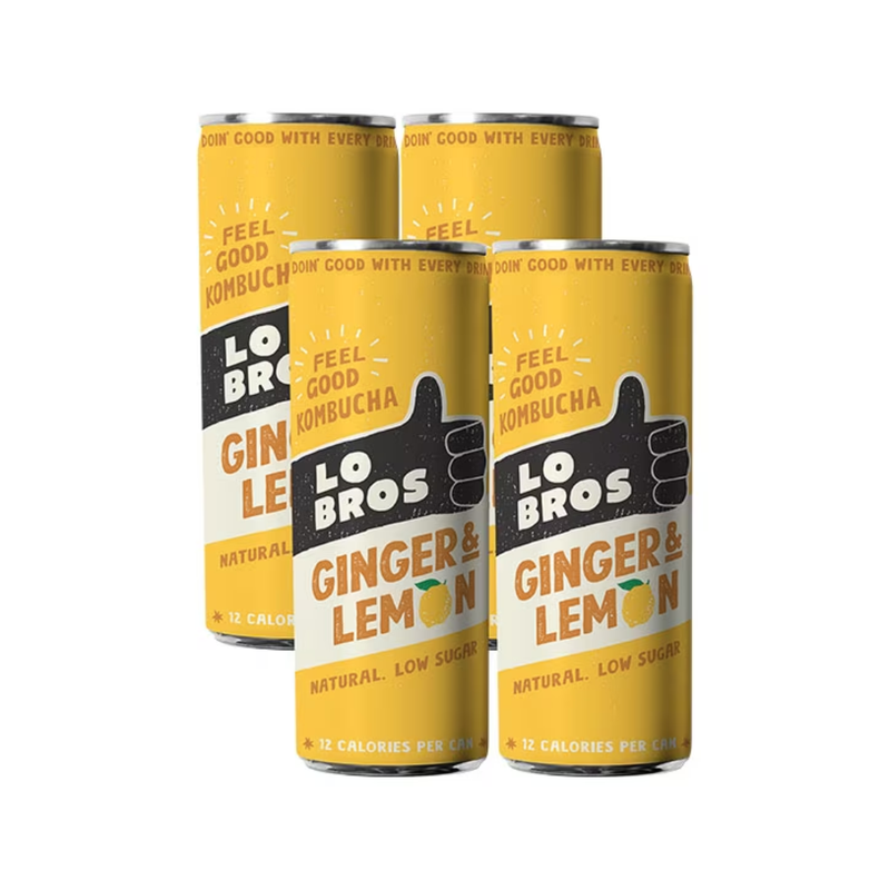 Lo Bros Organic Kombucha Ginger & Lemon 4 x 250ml | London Grocery
