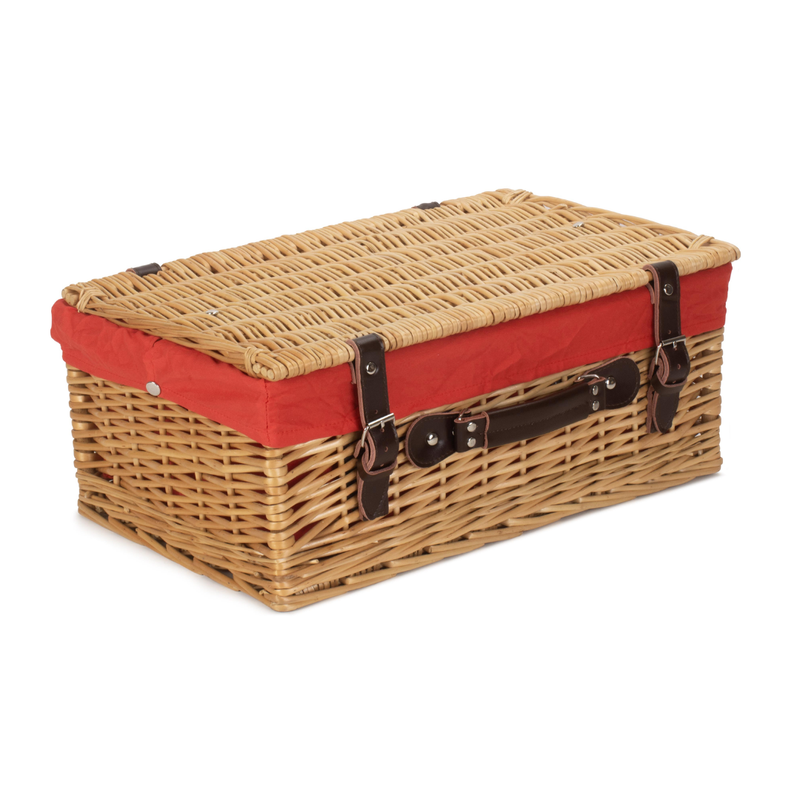 18" Buff Hamper With Red Lining | London Grocery