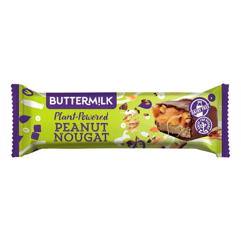 Buttermilk Plant Powered Peanut Nougat Caramel Snack Bar 50g | London Grocery