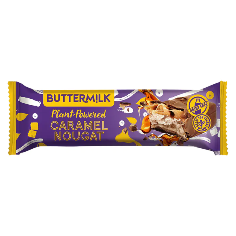 Buttermilk Plant Powered Caramel Nougat Bar 50g | London Grocery