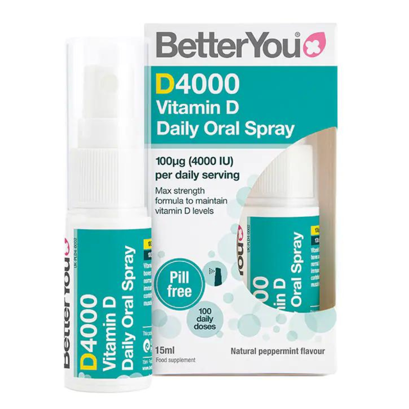 BetterYou D4000 Vitamin D Daily Oral Spray Peppermint Flavour 15ml | London Grocery