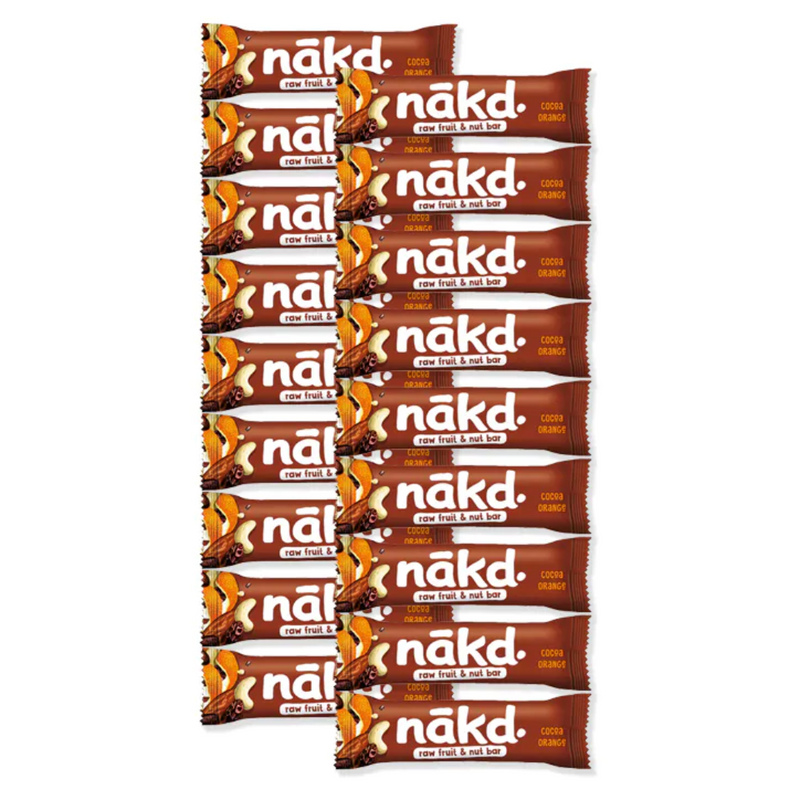 Nakd Cocoa Orange Fruit & Nut Bar 18 x 35g | London Grocery