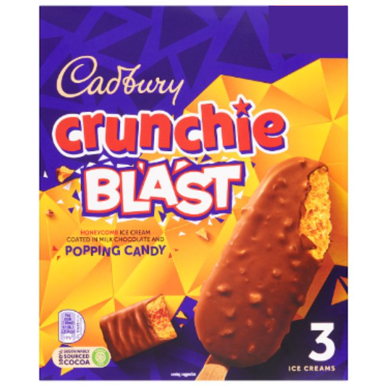 Cadbury Crunchie Blast Ice Creams 3 x 100ml (300ml) x 8 Packs | London Grocery