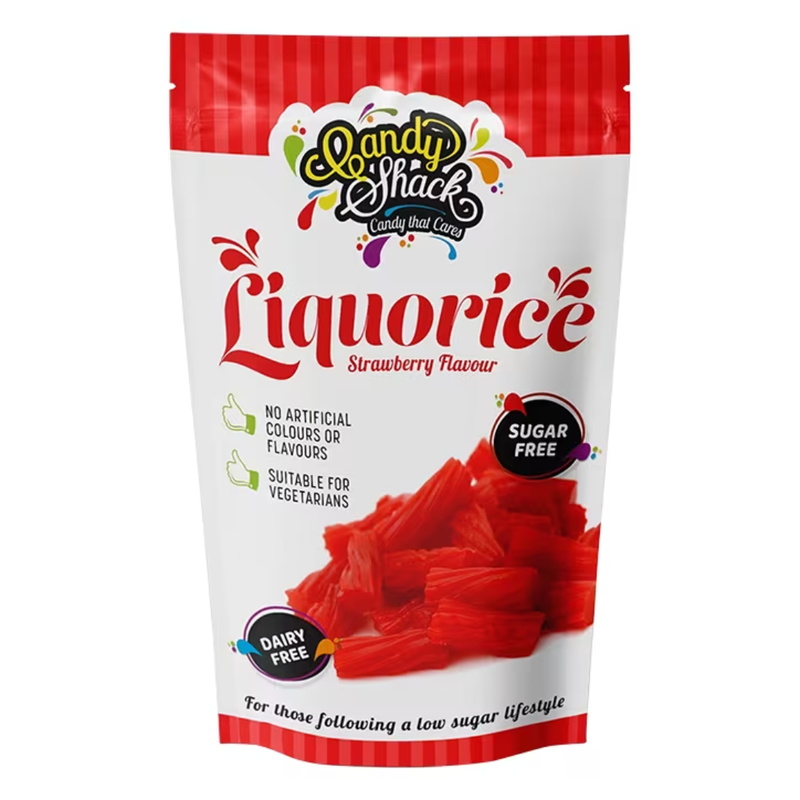 Candyshack Sugar Free Strawberry Flavour Liquorice 120g | London Grocery