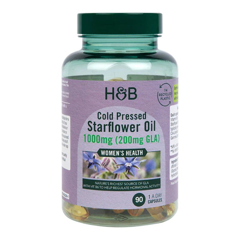 Holland & Barrett Cold Pressed Starflower Oil 1000mg 90 Capsules | London Grocery