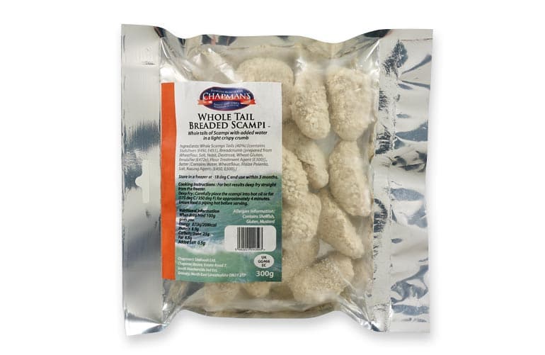 Chapman's Premium Wholetail Breaded Scampi 300g -London Grocery