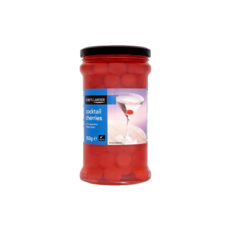 Chef's Larder Cocktail Cherries in a Maraschino Flavour Syrup 950g x 6 cases - London Grocery