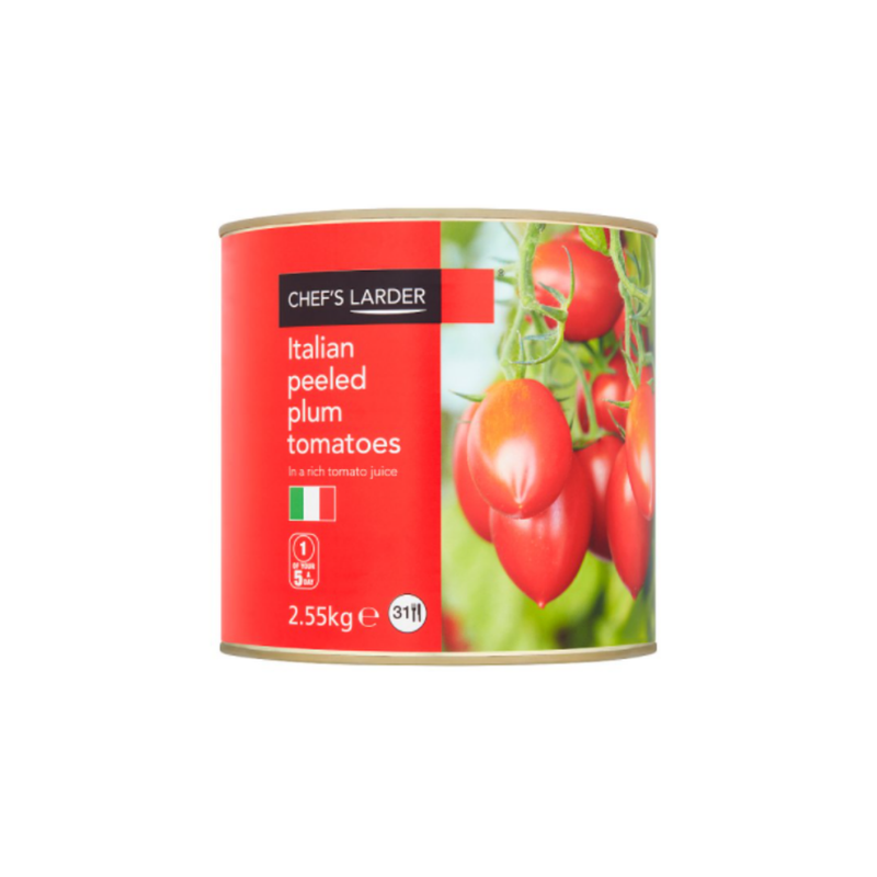 Chef's Larder Italian Peeled Plum Tomatoes 2.55kg x 6 cases - London Grocery