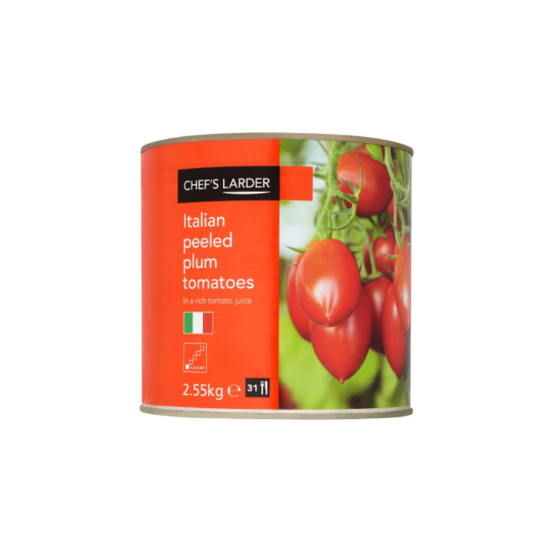 Chef's Larder Italian Peeled Plum Tomatoes in a Rich Tomato Juice 2.55kg x 6 cases - London Grocery