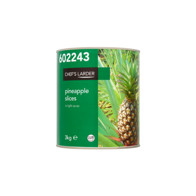 Chef's Larder Pineapple Slices in Light Syrup 3kg x 6 cases - London Grocery