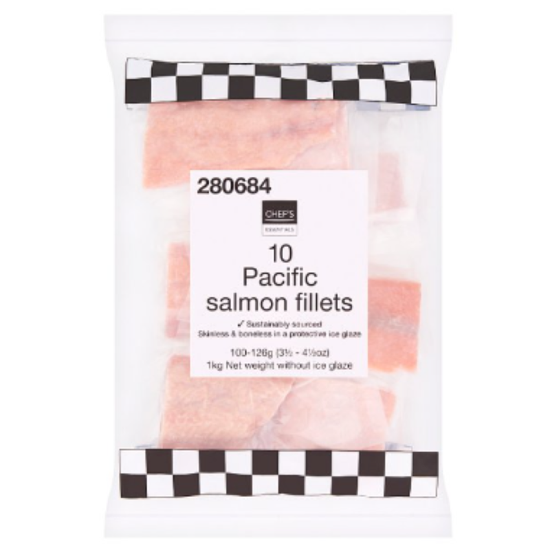 Chef's Essentials 10 Pacific Salmon Fillets 1kg x 1 Pack | London Grocery