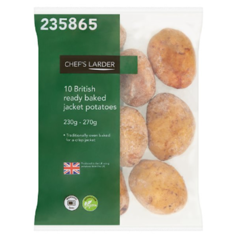 Chef's Larder 10 British Ready Baked Jacket Potatoes 2.3kg x 1 Pack | London Grocery