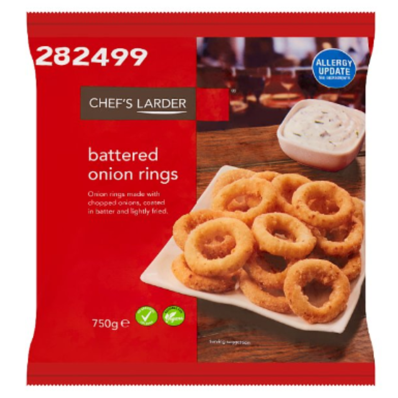 Chef's Larder Battered Onion Rings 750g x 12 Packs | London Grocery