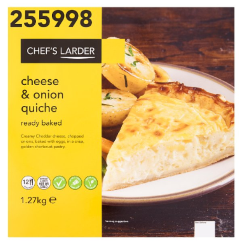 Chef's Larder Cheese & Onion Quiche 1.27kg x 1 Pack | London Grocery