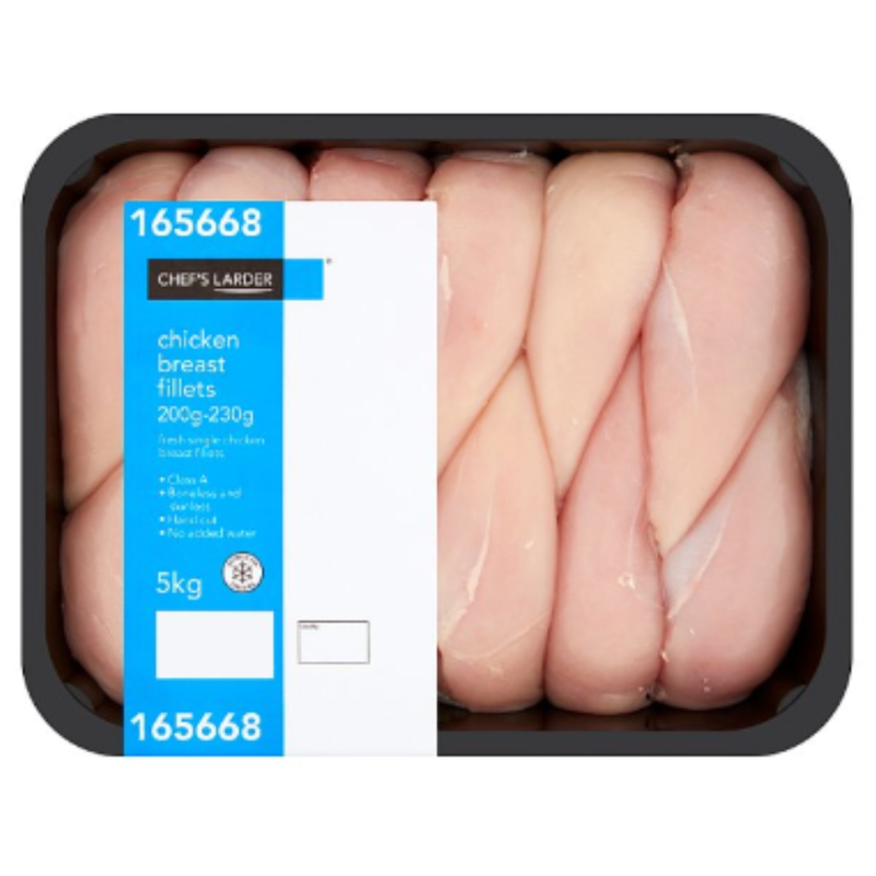Chef's Larder Chicken Breast Fillets 200g-230g 5kg x 1 Pack | London Grocery