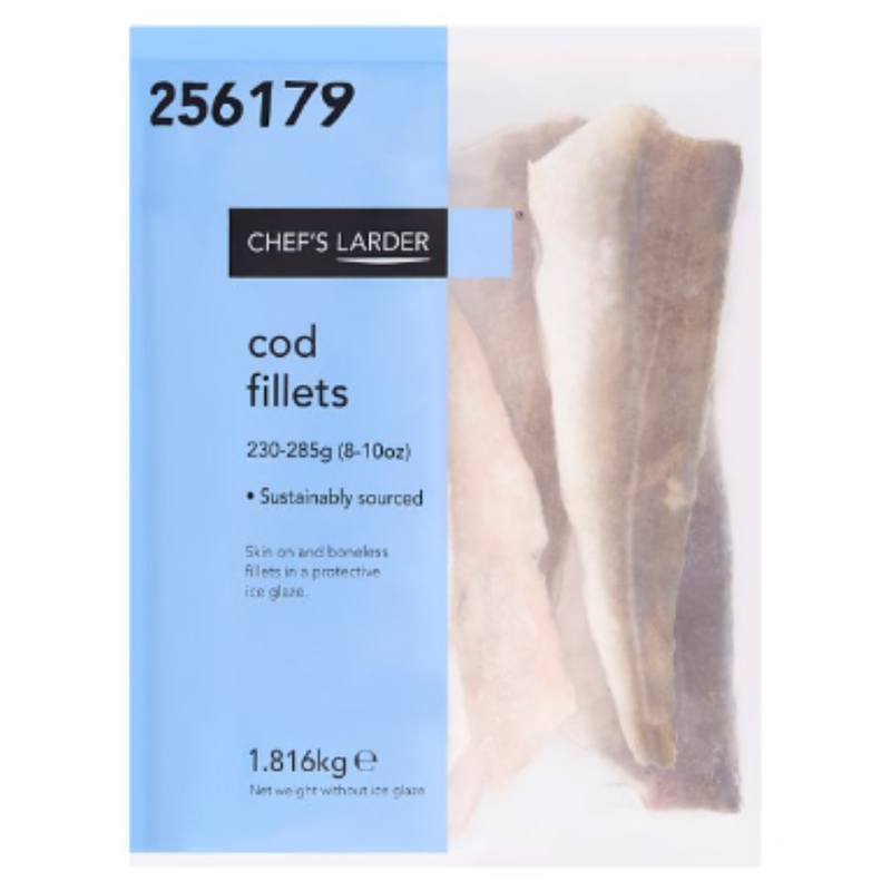 Chef's Larder Cod Fillets 1.816kg x 1 Pack | London Grocery