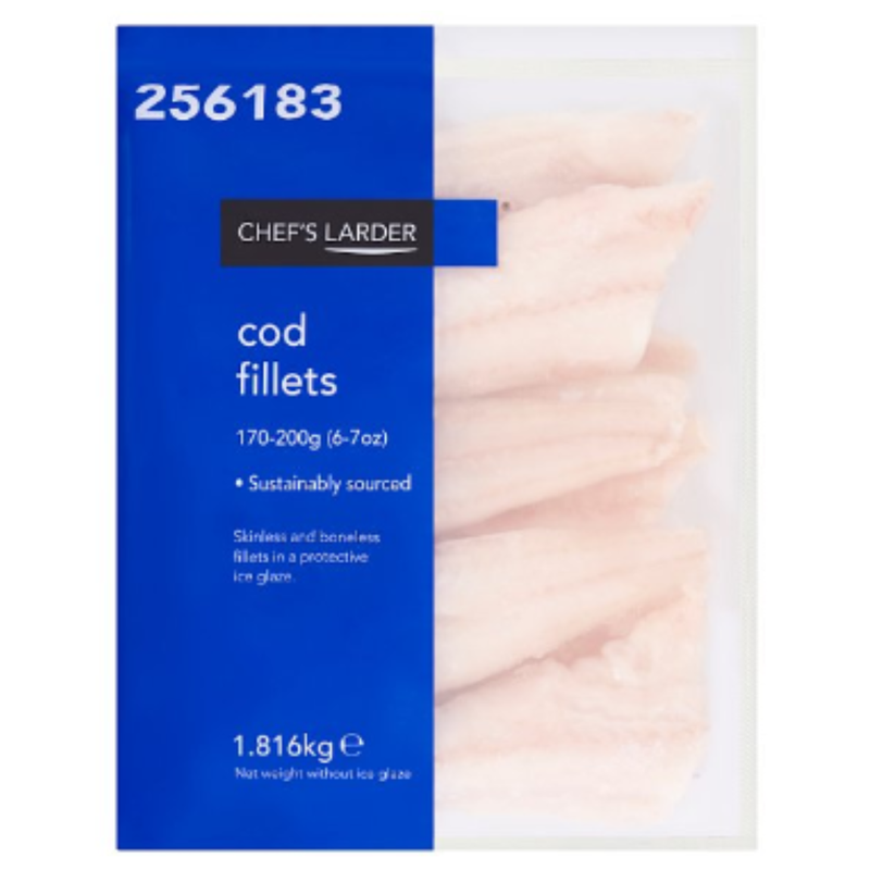 Chef's Larder Cod Fillets 1.816kg x 6 Packs | London Grocery