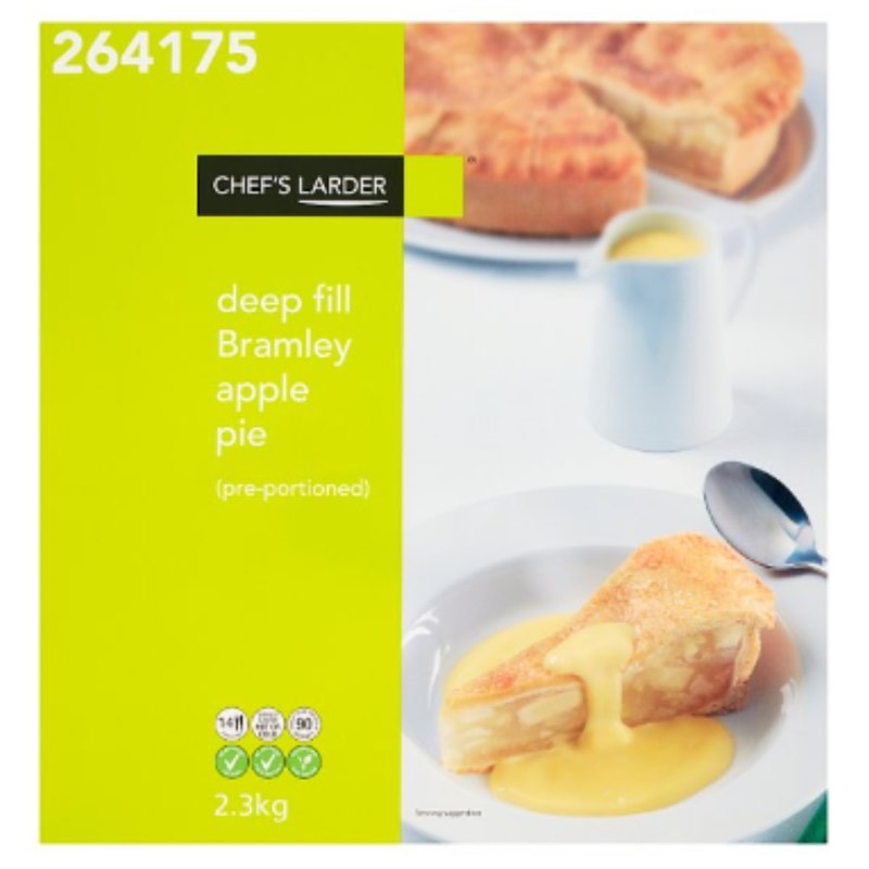 Chef's Larder Deep Fill Bramley Apple Pie 2.3kg x 1 Pack | London Grocery