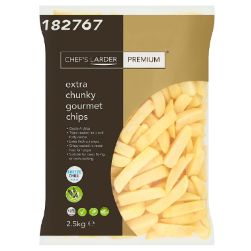 Chef's Larder Premium Extra Chunky Gourmet Chips 2.5kg  x 1 Pack | London Grocery