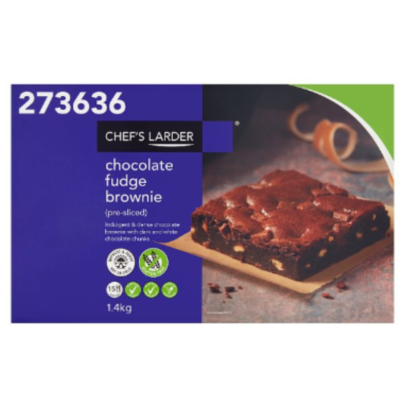 Chef's Larder Chocolate Fudge Brownie 1.4kg x 4 Packs | London Grocery