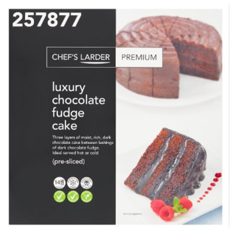 Chef's Larder Premium Luxury Chocolate Fudge Cake x 1 Pack | London Grocery