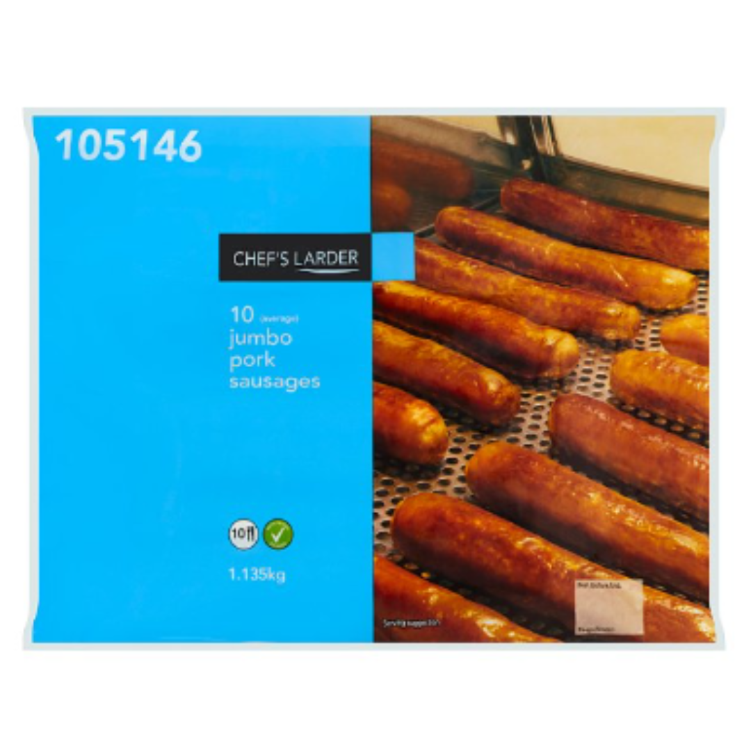 Buy Chef's Larder 10 (Average) Jumbo Pork Sausages 1.135kg x 8 Packs ...