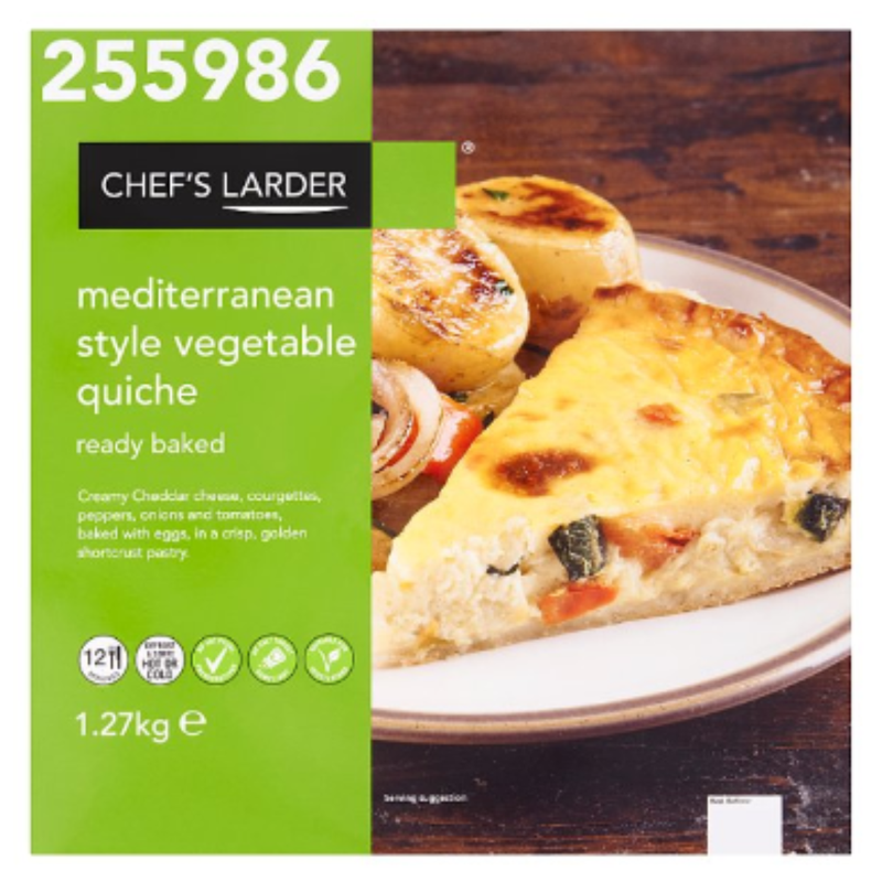 Chef's Larder Mediterranean Style Vegetable Quiche 1.27kg x 10 Packs | London Grocery