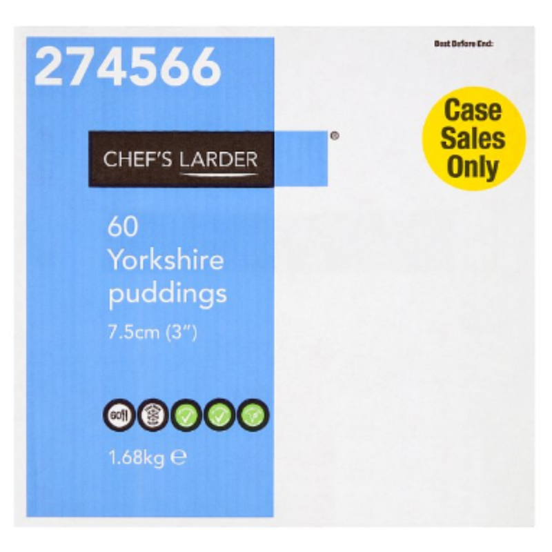 Chef's Larder 60 Yorkshire Puddings 1.68kg x 1 Pack | London Grocery