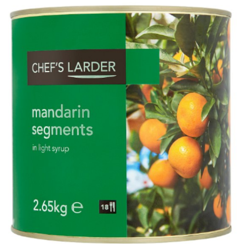 Chef's Larder Mandarin Segments in Light Syrup 2650g x 6 - London Grocery