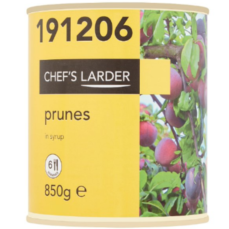 Chef's Larder Prunes in Syrup 850g x 6 - London Grocery