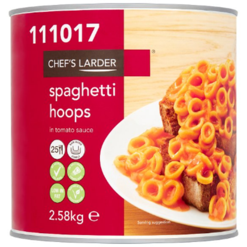 Chef's Larder Spaghetti Hoops in Tomato Sauce 2580g x 6 - London Grocery