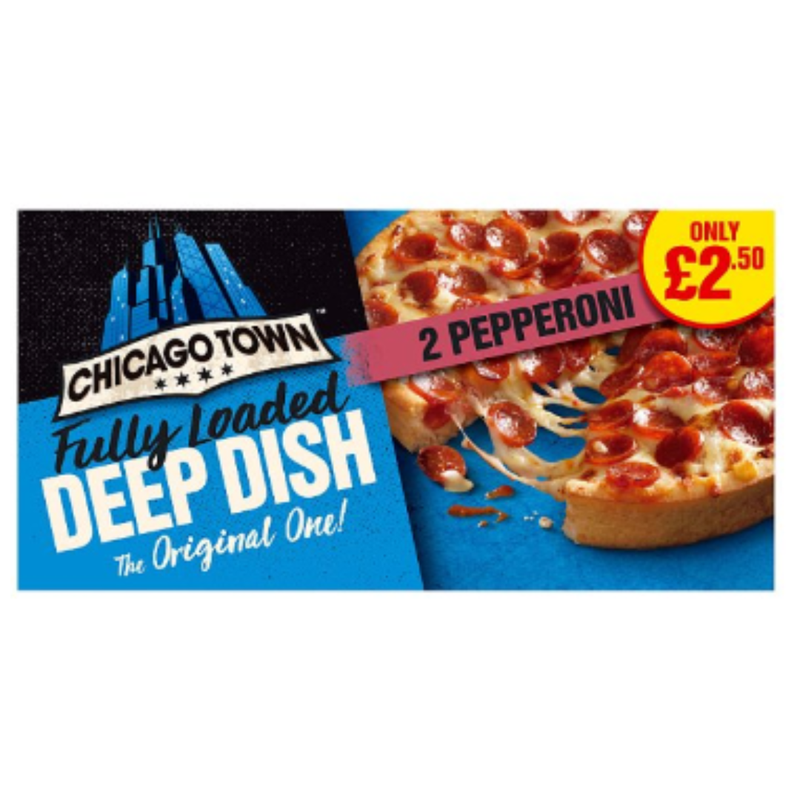 CHICAGO TOWN 2 Fully Loaded Deep Dish Pepperoni Pizzas 310g x 12 Packs | London Grocery
