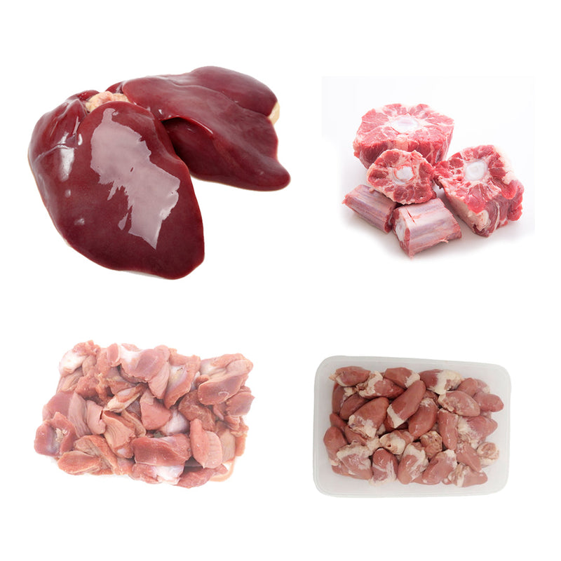 Offal Box | 4 Ingredients | chicken liver | chicken hearts | chicken gizzard | scottish oxtail | London Grocery