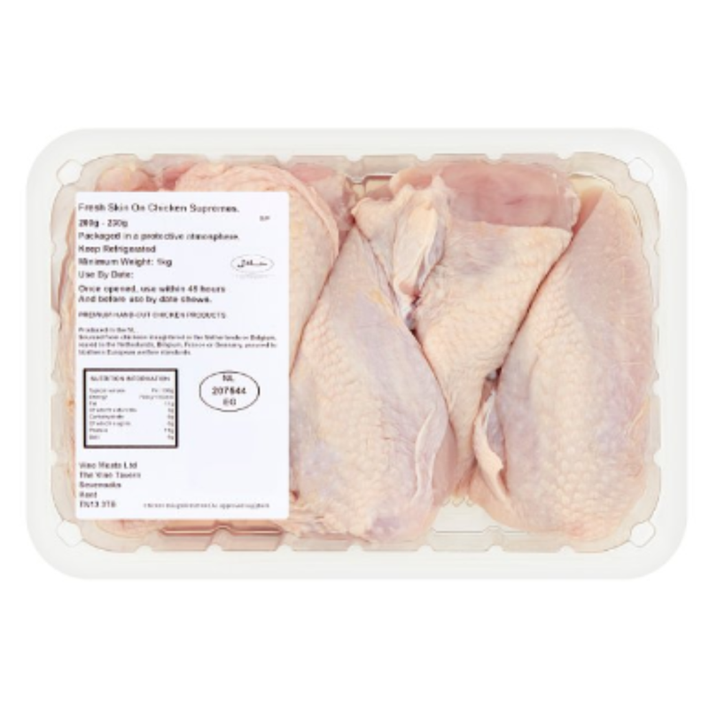 Fresh Skin On Chicken Supremes 1kg x 4 Packs | London Grocery